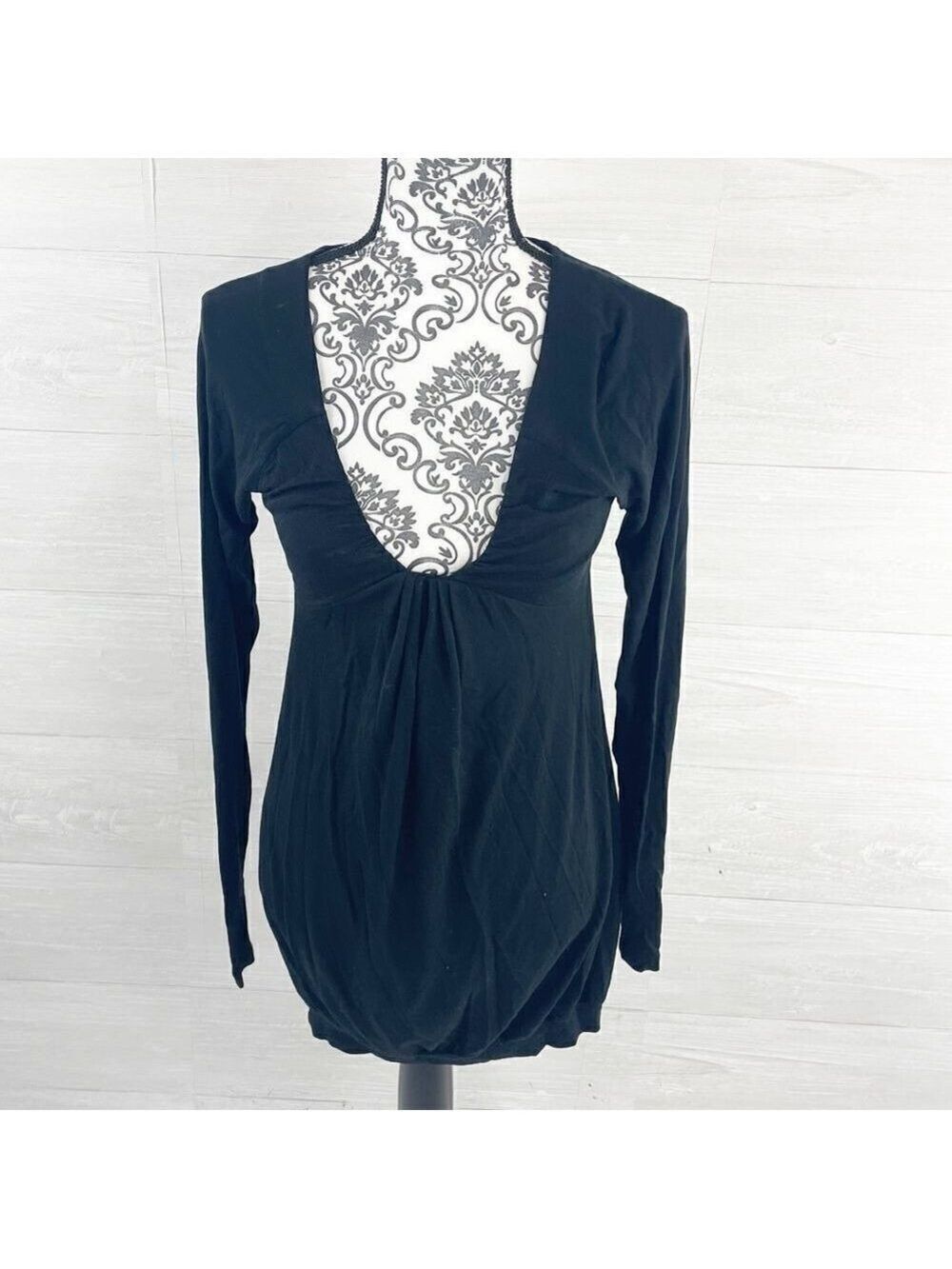 Wilfred Aritzia Scoop Neck Bubble Hem Long Sleeve Tunic